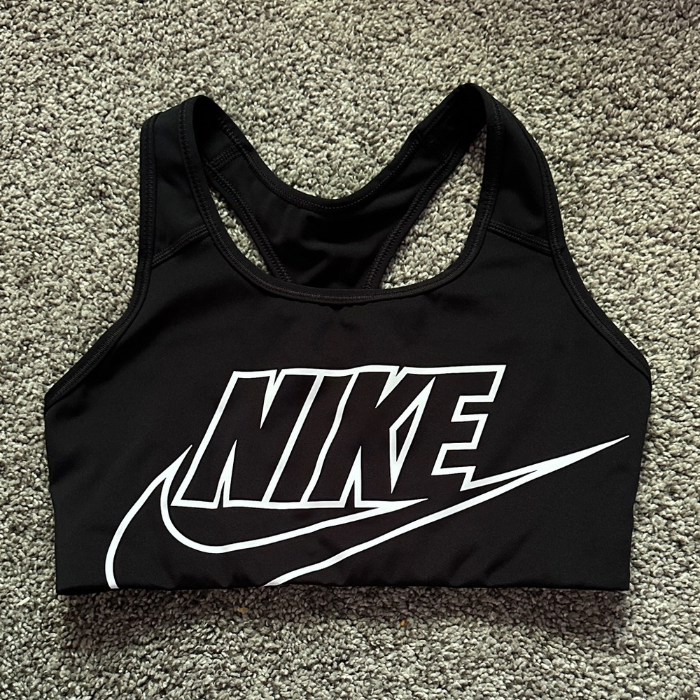 Nike Black and White Sports Bra -Size Medium